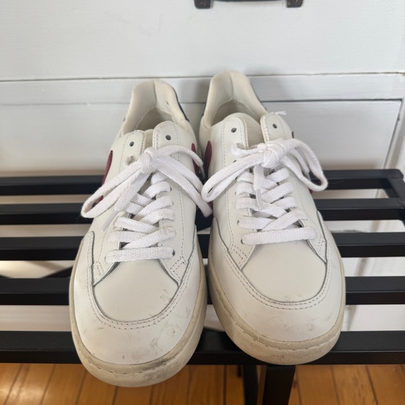 Veja V-12 Mesh Sneakers with Navy and Red - Picture 4 of 6